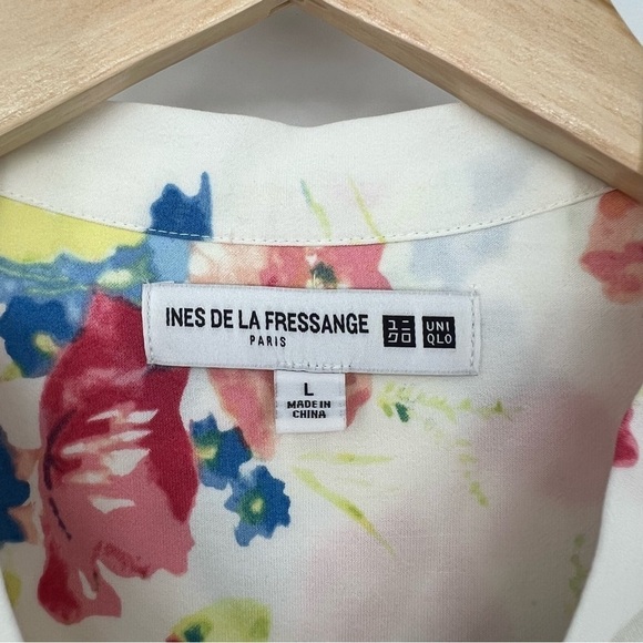 UNIQLO Rayon Crepe Tie Long Sleeve Blouse (INES DE LA FRESSANGE), natural - Picture 6 of 14